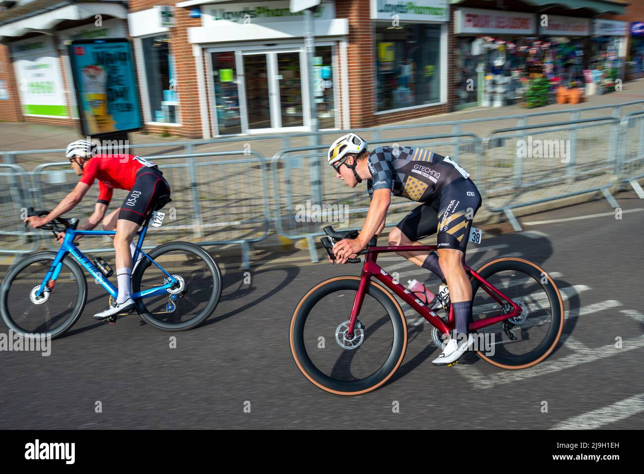 Travis Bramley, de Team Spectra Wiggle, dans le cadre de la course cycliste Sportsbreaks Tour Series, cinquième tour, à Clacton on Sea, Essex, Royaume-Uni. Courses de rue critérium Banque D'Images