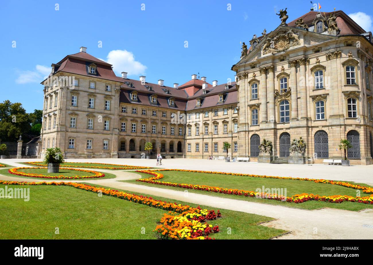 Schloss Weißenstein, résidence palatiale à Pommersfelden, conçue pour Lothar Franz von Schönborn, prince-évêque de Bamberg et archevêque de Mayence Banque D'Images