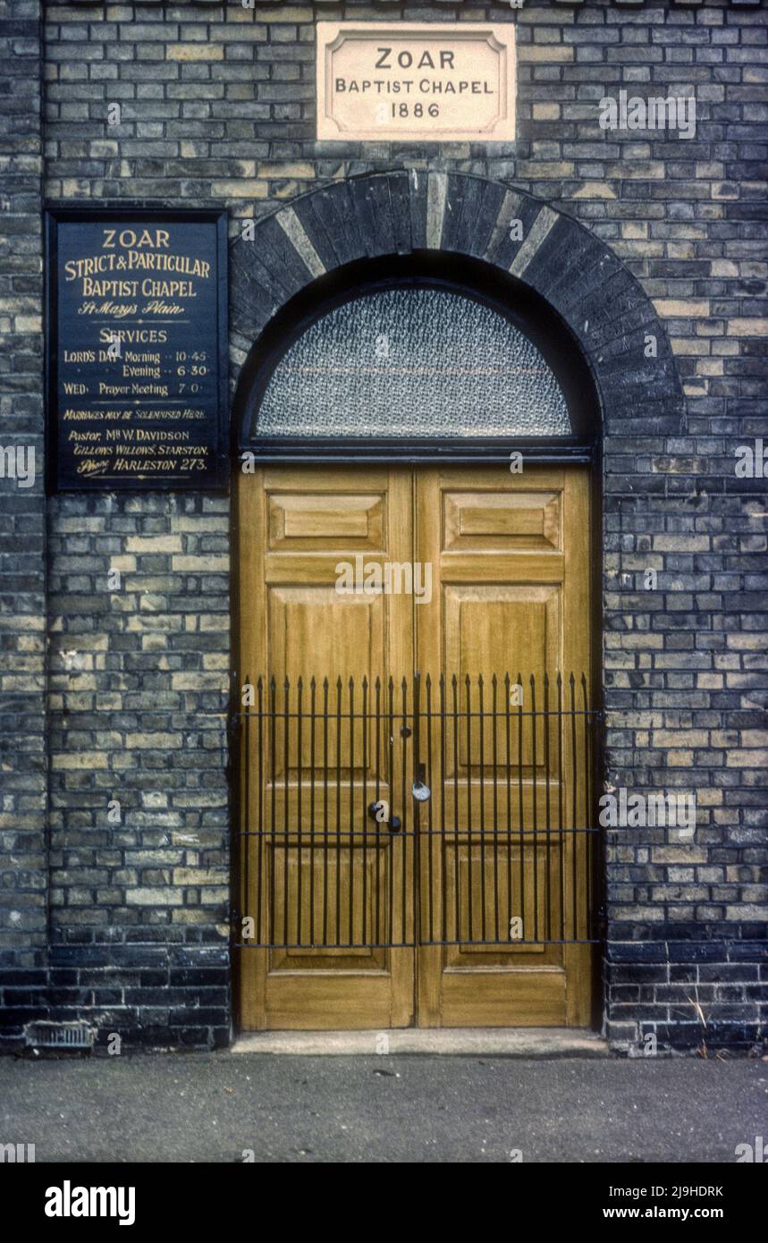 1970s photo d'archive de la chapelle baptiste de Zoar strict et particulière, plaine de Sainte Marie, Norwich. Banque D'Images