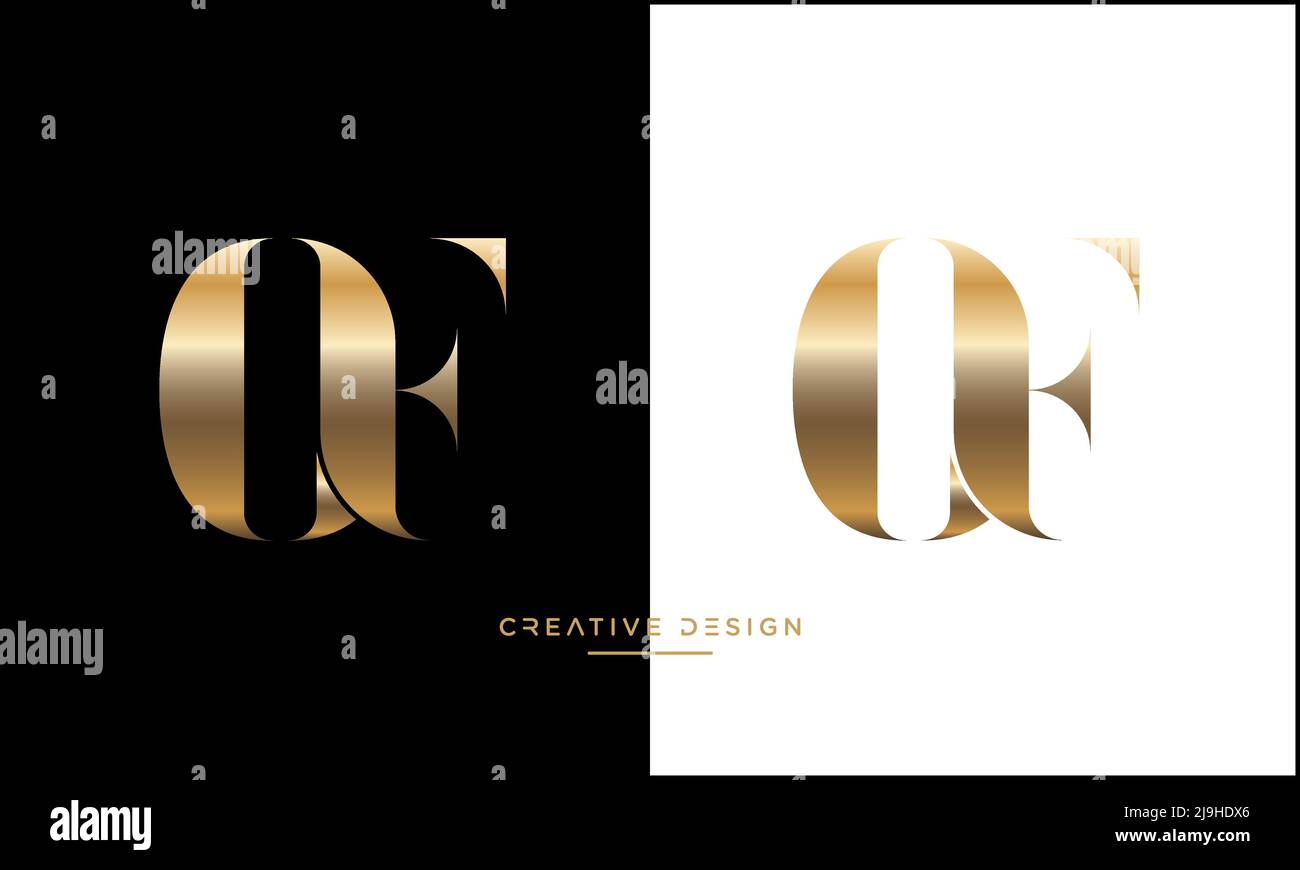 Lettres de l'alphabet OU icône FO logo Vector Illustration de Vecteur