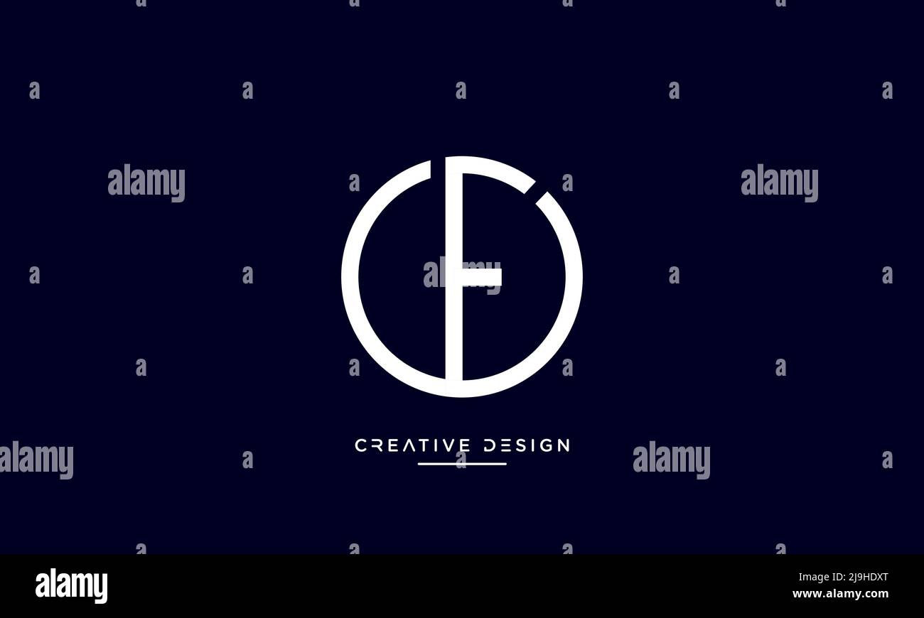 Lettres de l'alphabet OU icône FO logo Vector Illustration de Vecteur