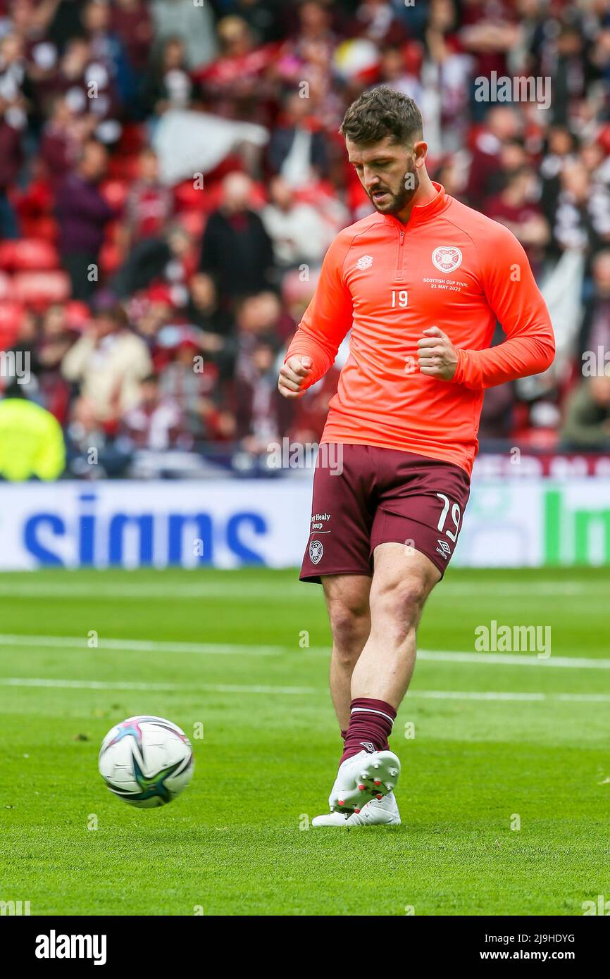 CRAIG HALKETT, jouant au cœur du Midlothian (Hearts) lors d'une séance d'échauffement et d'entraînement à Hampden Park, Glasgow, Écosse Banque D'Images