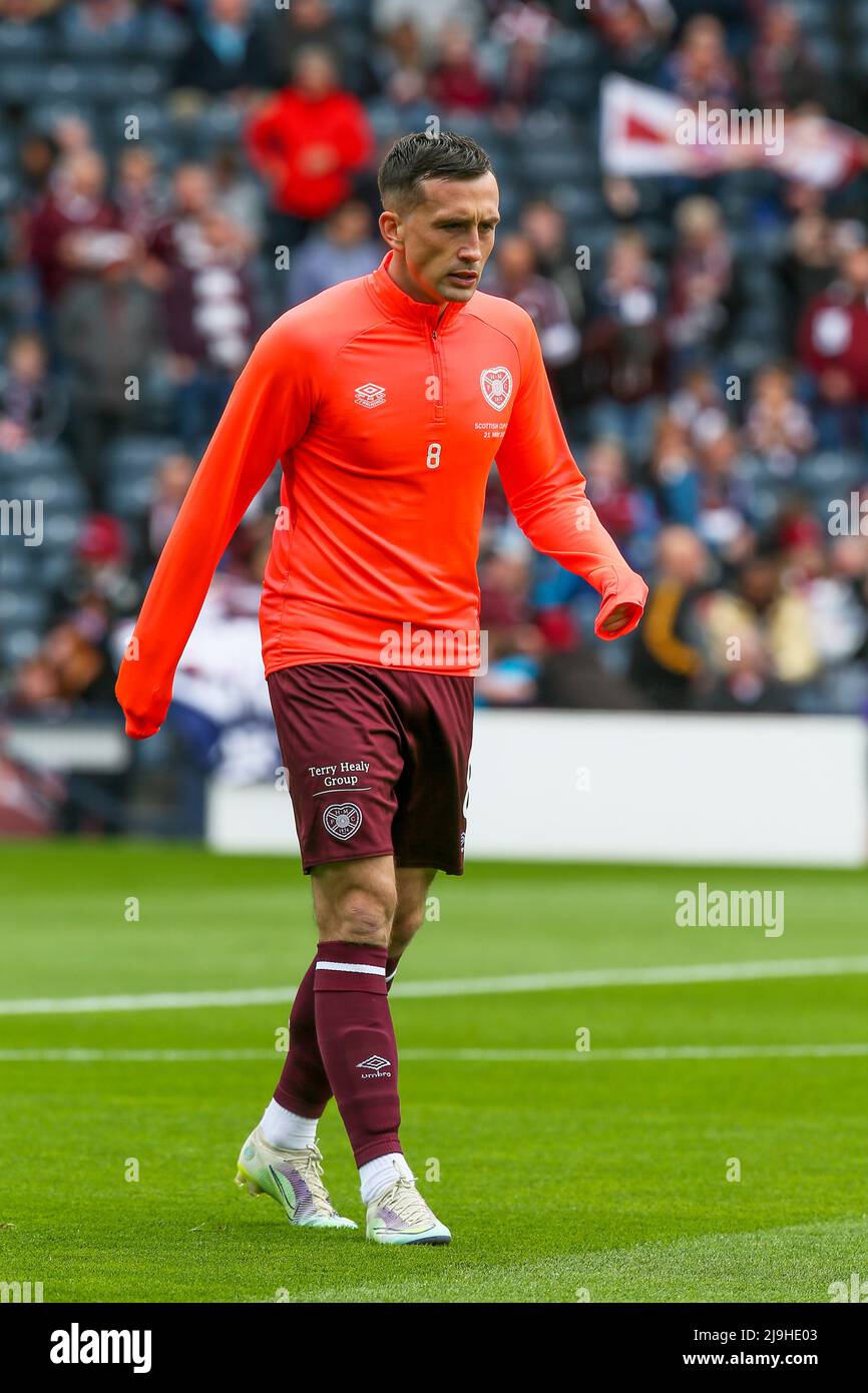 AARON McENEFF, jouant au cœur du Midlothian, (Hearts) lors d'une séance d'échauffement et d'entraînement à Hampden Park, Glasgow, Écosse Banque D'Images