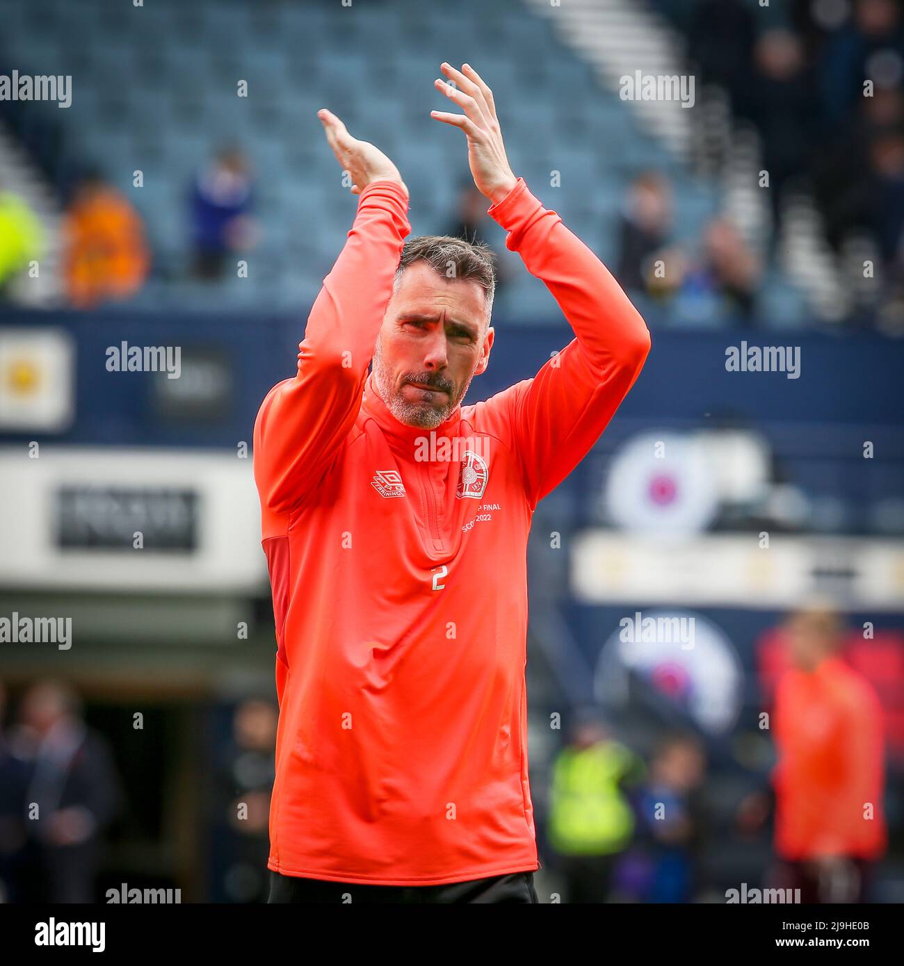 MICHEAL SMITH, jouant au cœur de Midlothian, (Hearts) lors d'une séance d'échauffement et d'entraînement à Hampden Park, Glasgow, Écosse Banque D'Images