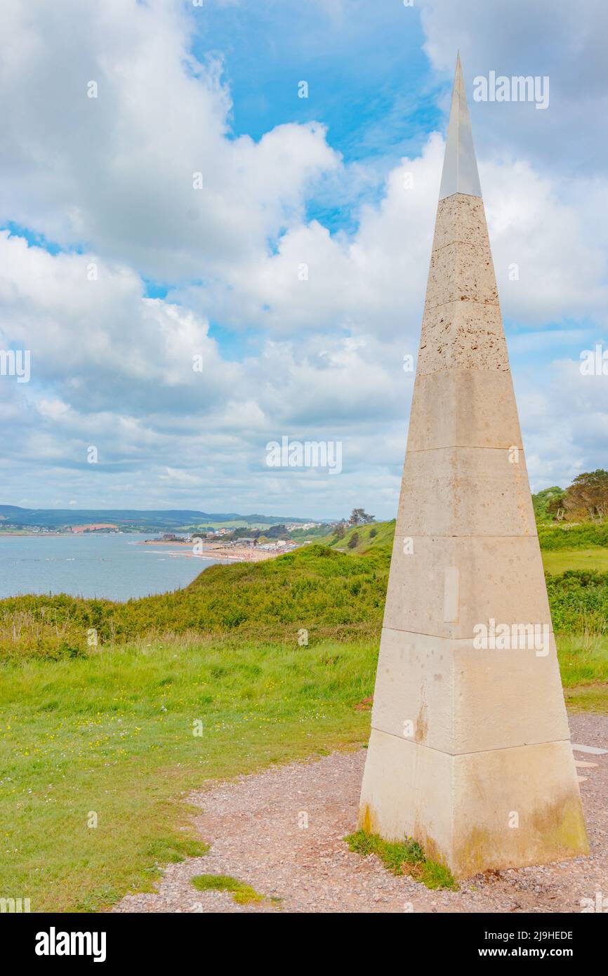 Sommet de pierre au début du sommet de la falaise de la côte jurassique à Exmouth Devon Royaume-Uni Banque D'Images