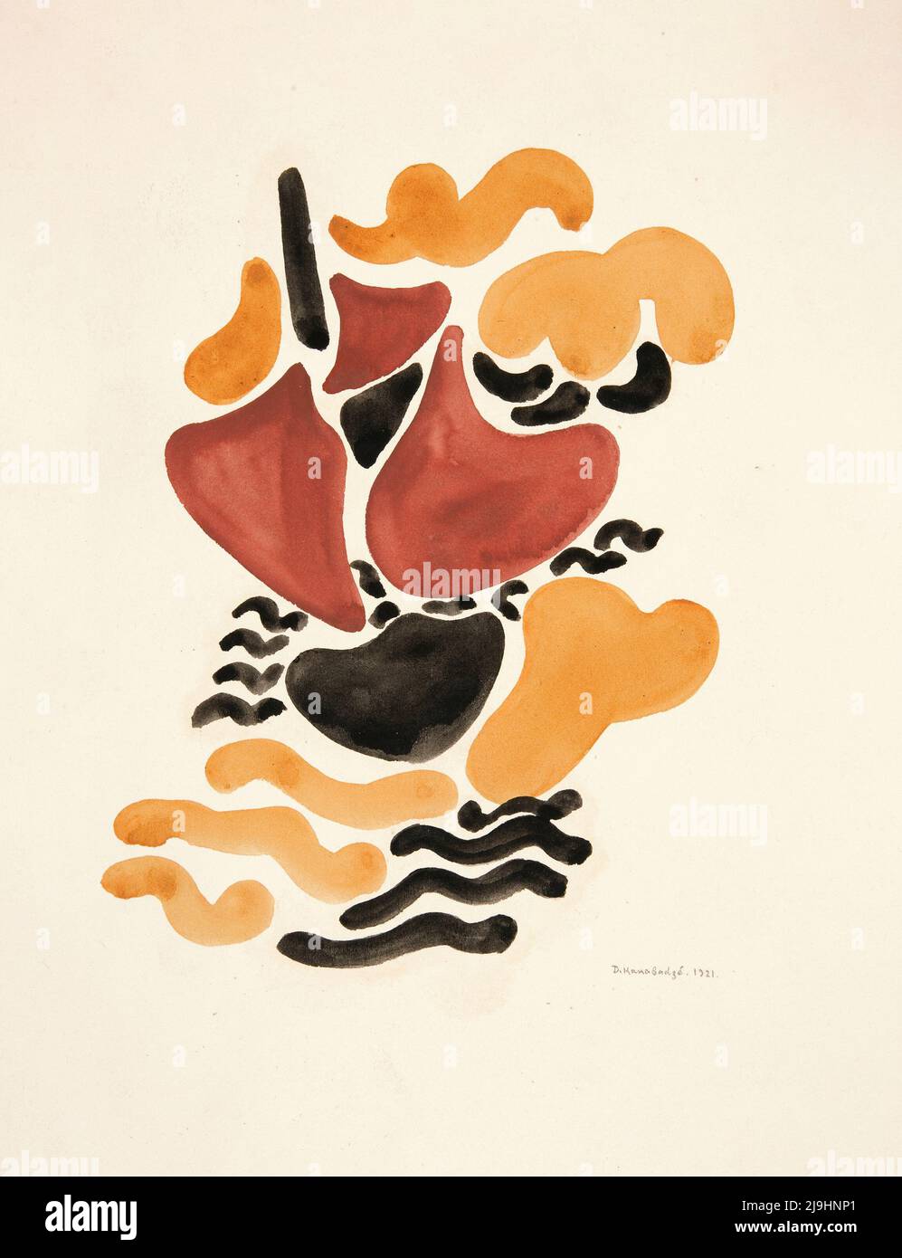 Art par David Kakabadzé - abstraction basée sur les formes florides, IV (1921) Banque D'Images