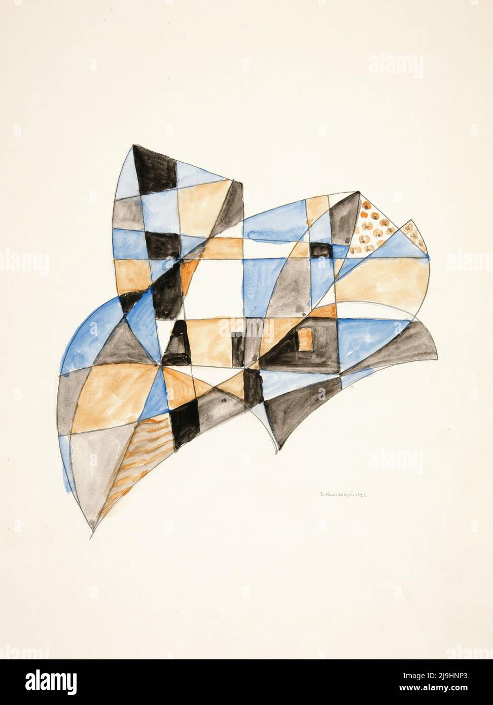 Art par David Kakabadzé - abstraction basée sur Sails, V (1921) Banque D'Images
