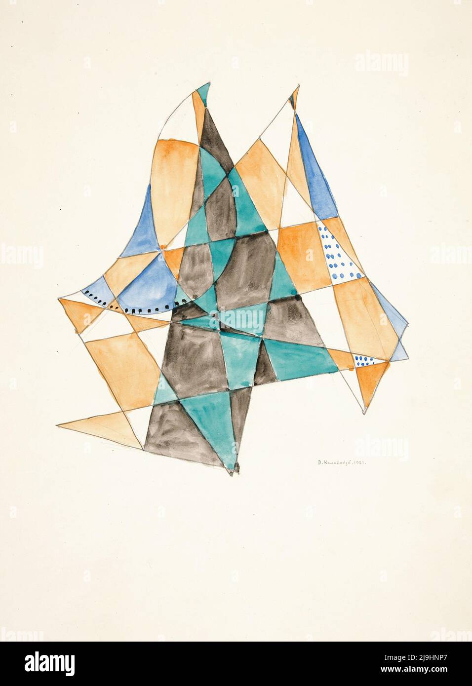 Art par David Kakabadzé - abstraction basée sur Sails, VII (1921) Banque D'Images