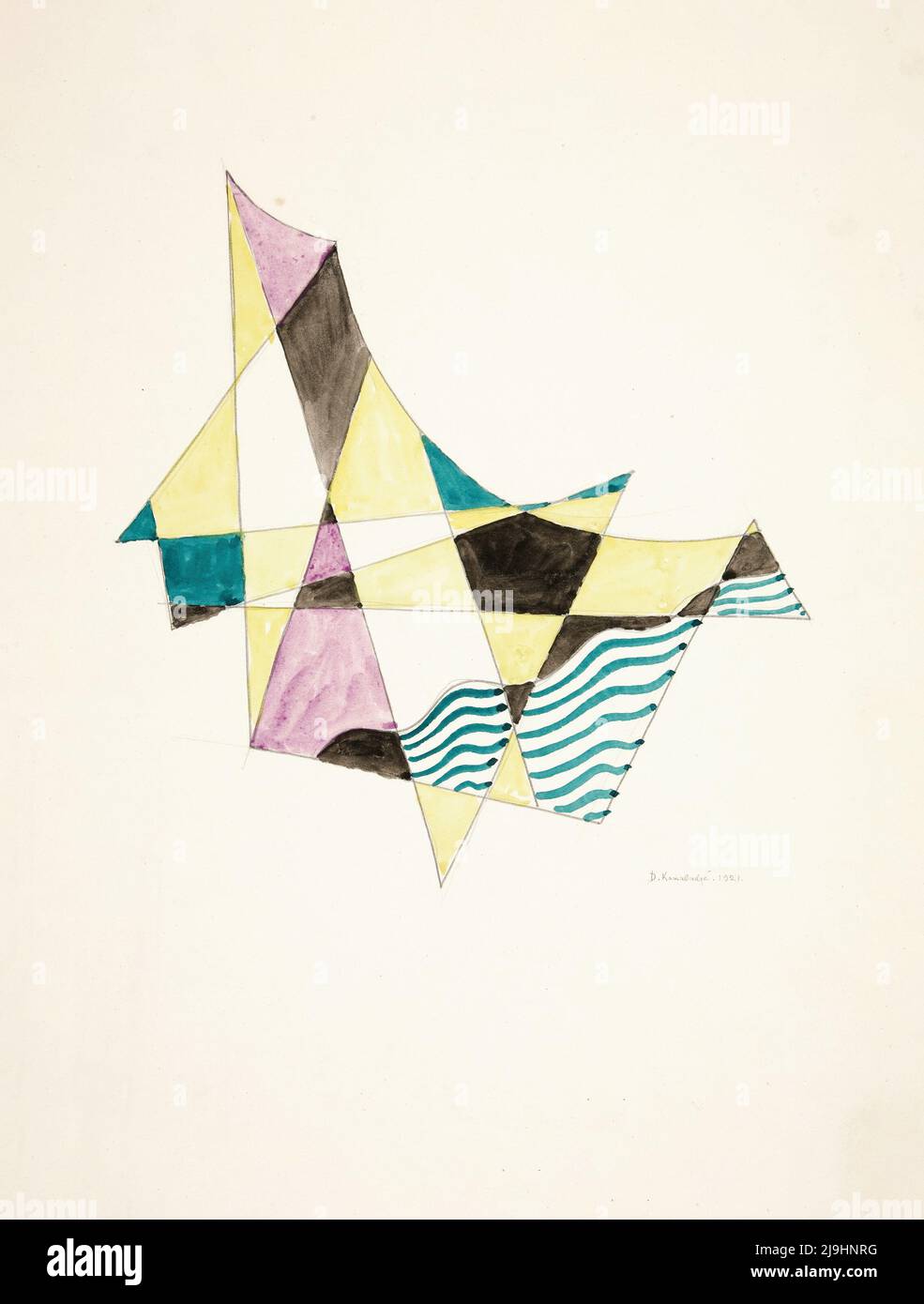 Art par David Kakabadzé - abstraction basée sur Sails, X (1921) Banque D'Images