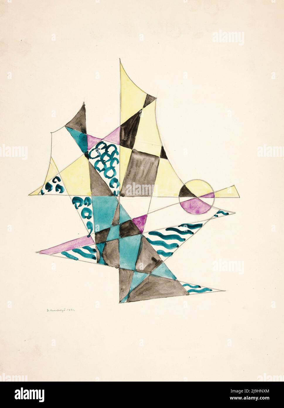 Art par David Kakabadzé - abstraction basée sur Sails, I (1921) Banque D'Images