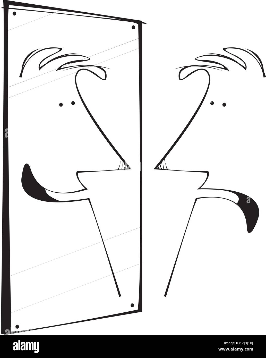 Version homme de lui-même dans le miroir Illustration de Vecteur