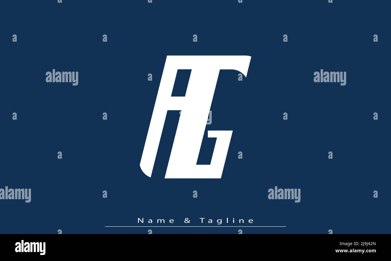Lettres de l'alphabet initiales Monogram logo AG , GA Illustration de Vecteur