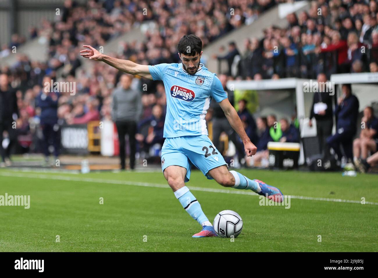 NOTTINGHAM, ANGLETERRE. MAI 23RD 2022. Danny Amos de Grimsby Town en action pendant le match de la Vanarama National League Play-off entre le comté de Notts et Grimsby Town à Meadow Lane, Nottingham. (Crédit : James HolyOak/Alay Live News) Banque D'Images