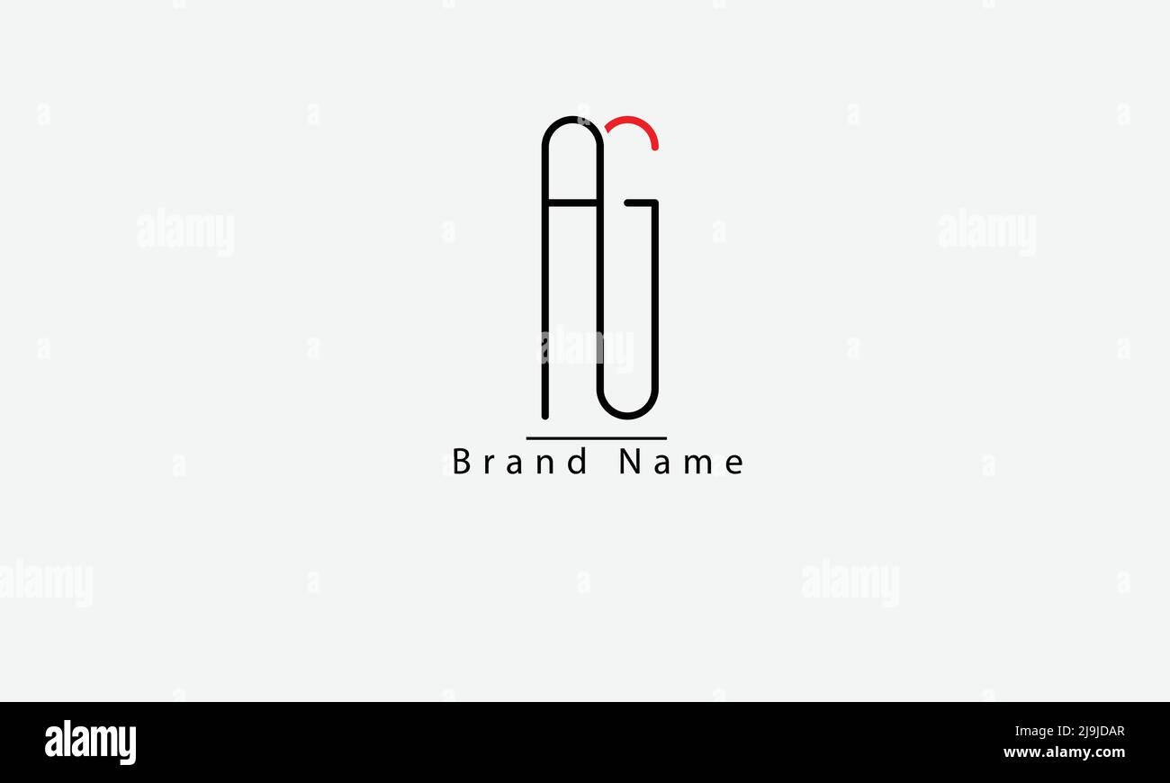 Lettres de l'alphabet initiales Monogram logo AG GA A G. Illustration de Vecteur