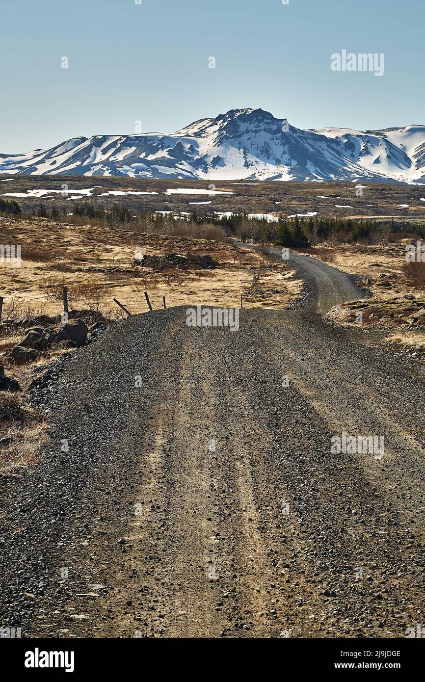 Route de gravier en Islande Banque D'Images