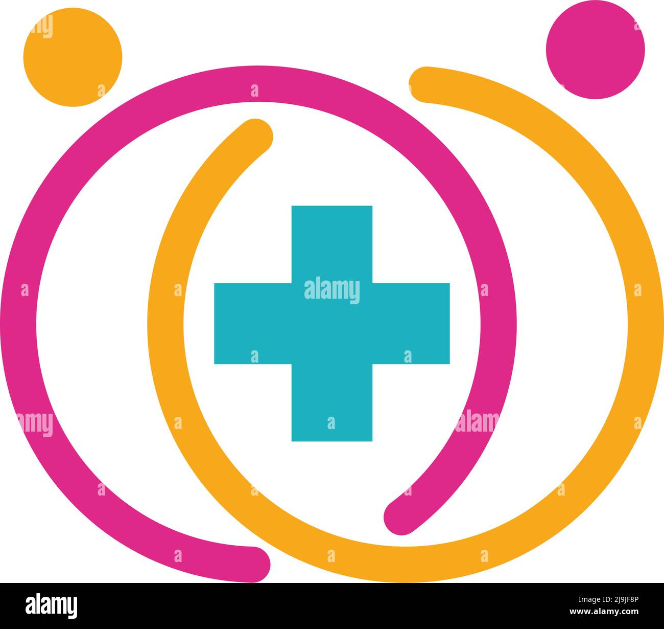 Travail d'équipe Santé médicale logo icône Illustration identité de marque Illustration de Vecteur