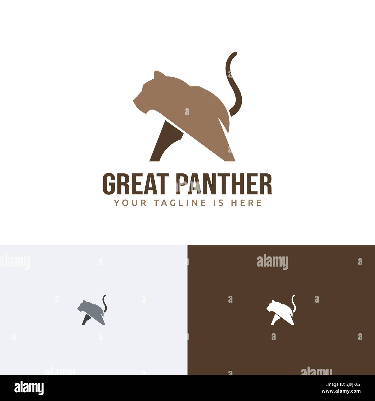 Logo Great Panther Tiger Jaguar Jungle Wildlife Animal Illustration de Vecteur