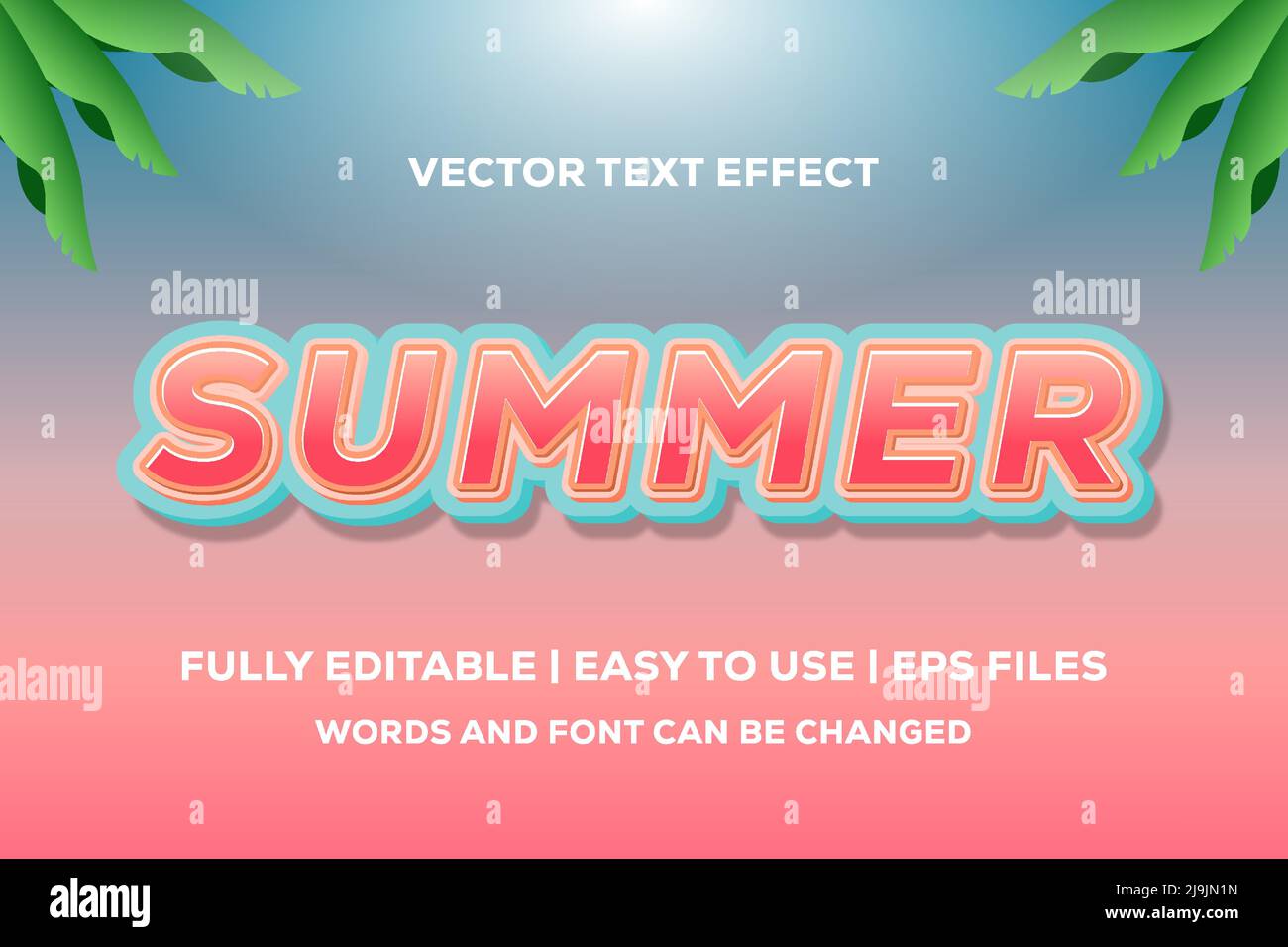 effet texte été entièrement modifiable Illustration de Vecteur