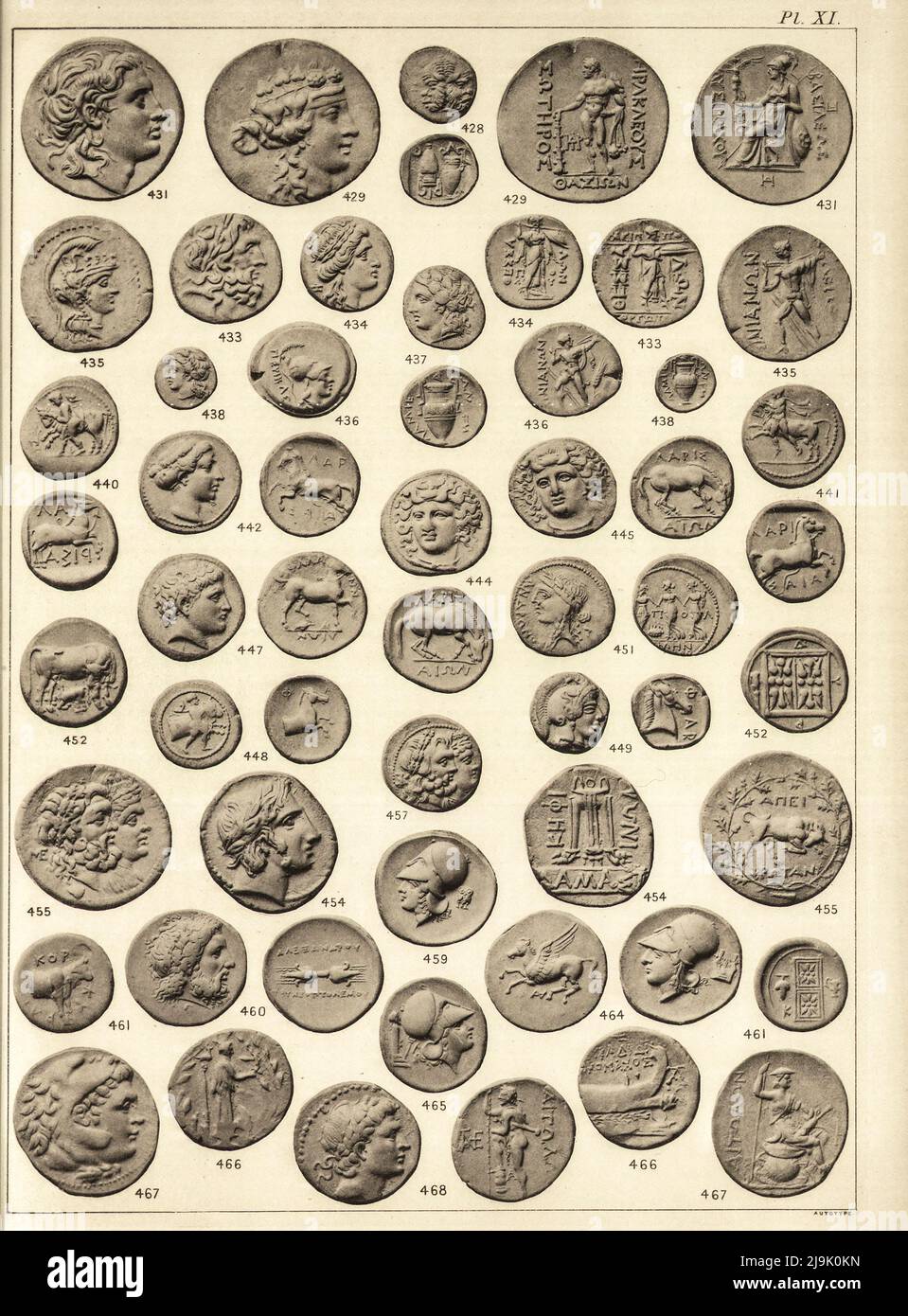 Coins of Thessalia, Epeiros, &c. du livre ' Greek coins and threparent cities ' de John Ward, et Sir George Francis Hill, Date de publication 1902 Publisher London, J. Murray Banque D'Images