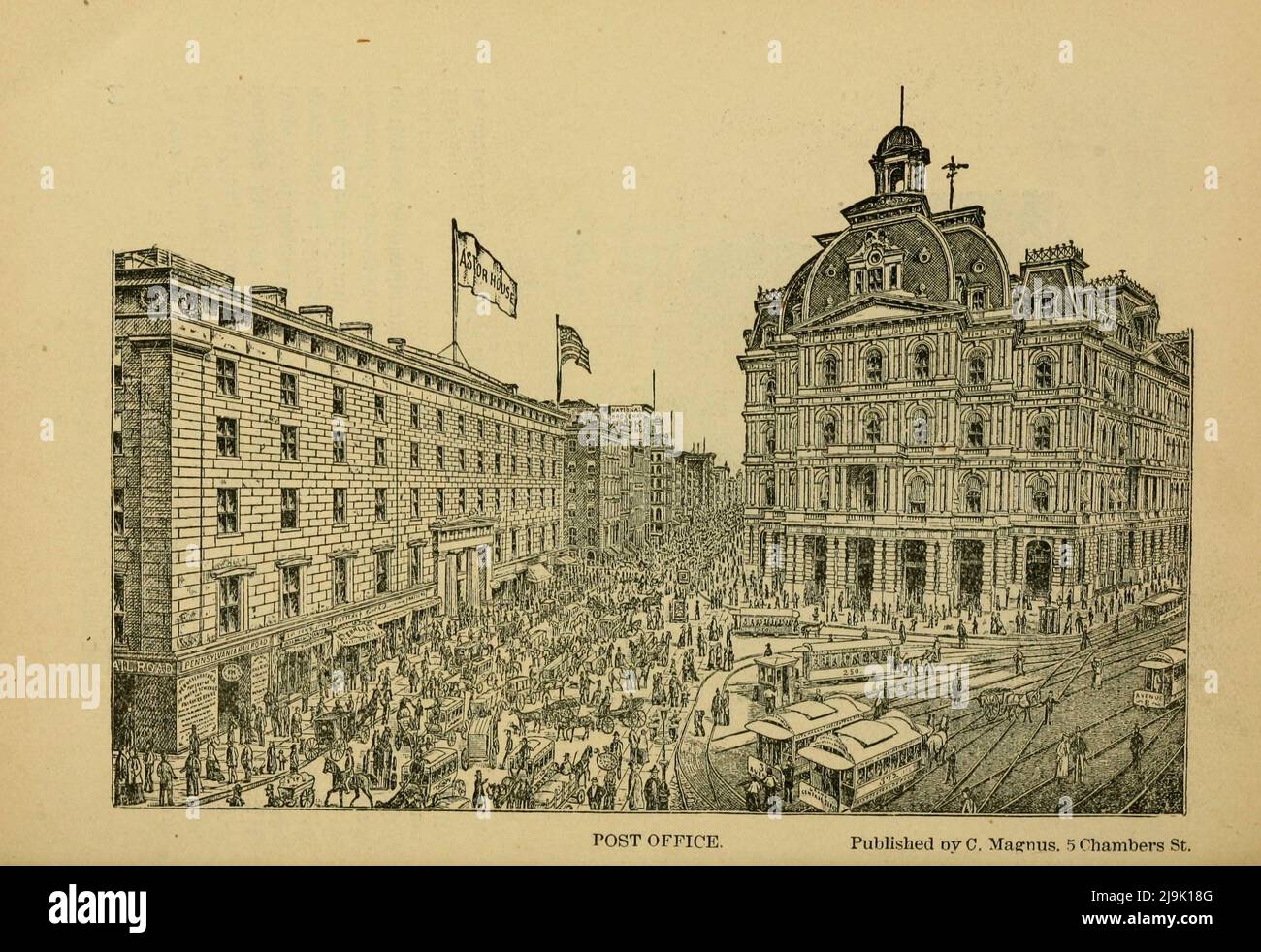 Bureau de poste 1889 du guide " illustré ville de New York et environs. Un guide descriptif des lieux d'intérêt ' par Charles W Hobbs, Date de publication 1889 Éditeur New York, C.W. Hobbs & co Banque D'Images