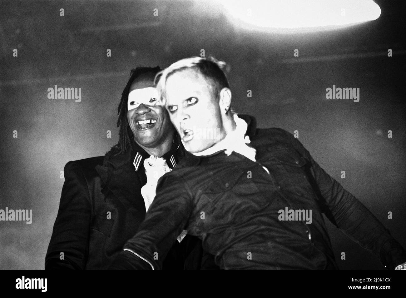 Maxim Reality et Keith Flint - The Prodigy, Hylands Park, Chelmsford, Essex, Grande-Bretagne - 21st août 2005 Banque D'Images