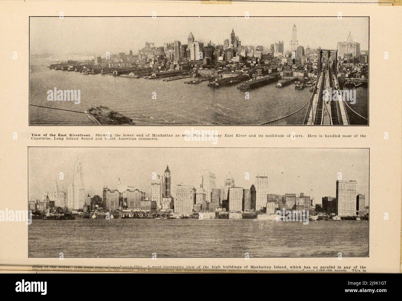 Vue de East Riverfront du livre ' New York Illustrated ' Date de publication 1916 Editeur New York : Success postal Card Co Banque D'Images