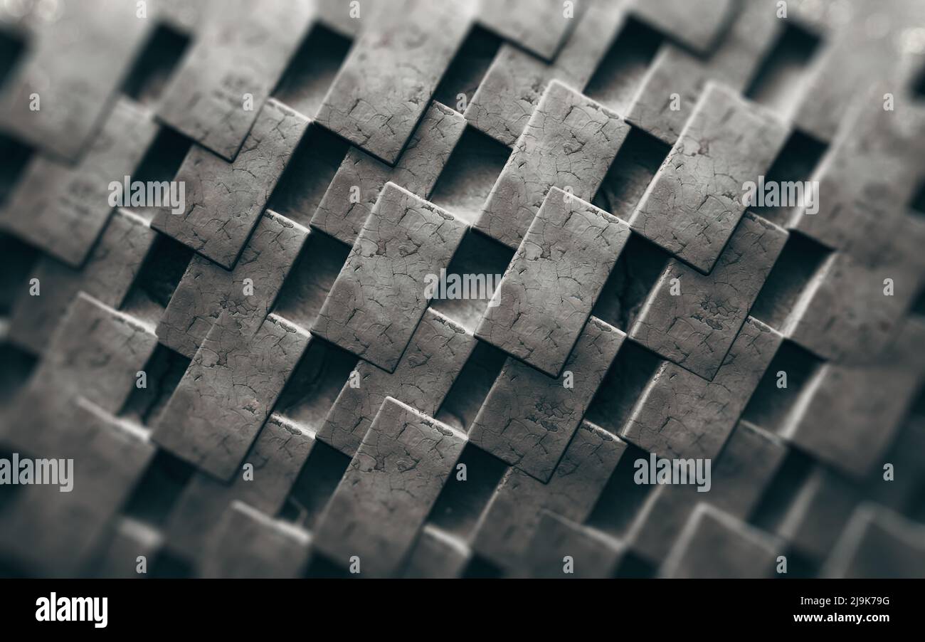 Béton blocs texture fond mur.3D illustration.Abstract ciment design. Banque D'Images
