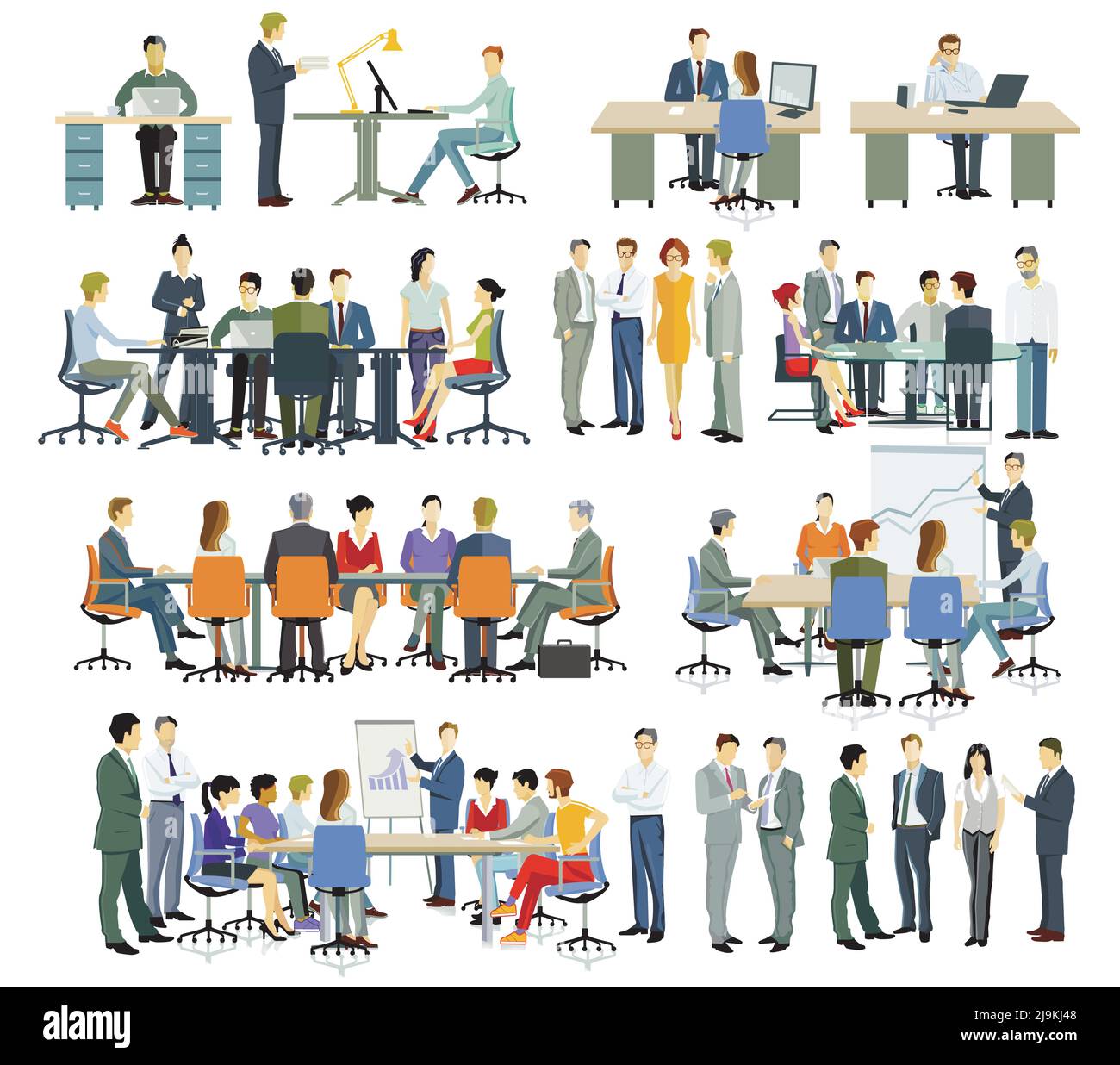 Conseils d'équipe, illustration de réunions d'affaires Illustration de Vecteur