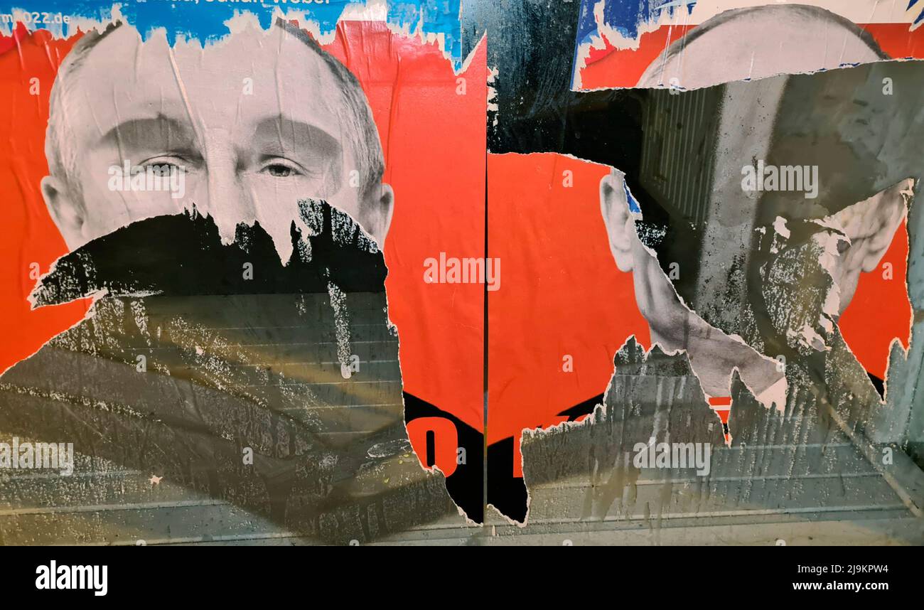 Nach der Entmatelung des Massakers in dem Vorort von Kiew, Butscha, werden die Forderungen nach einer Anklage gegen den russischen Praesidenten Wladimi Banque D'Images