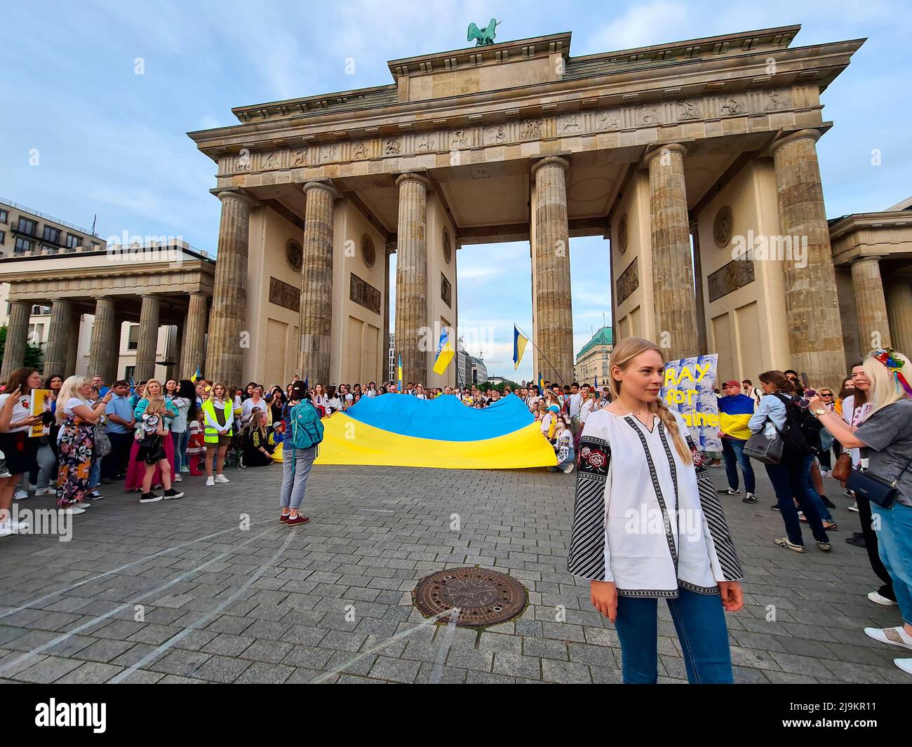 Impressionen - démonstration ukrainischer Muetter mit ihren Kindern gegen die russische invasion der Ukraine, 19. Mai 2022, Berlin / impressions - dem Banque D'Images