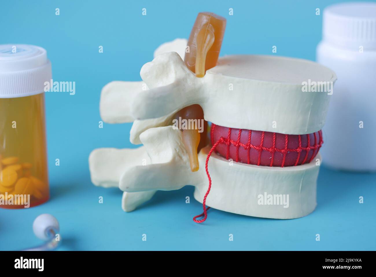 Échantillon de moelle épinière sur le bureau de la clinique Banque D'Images