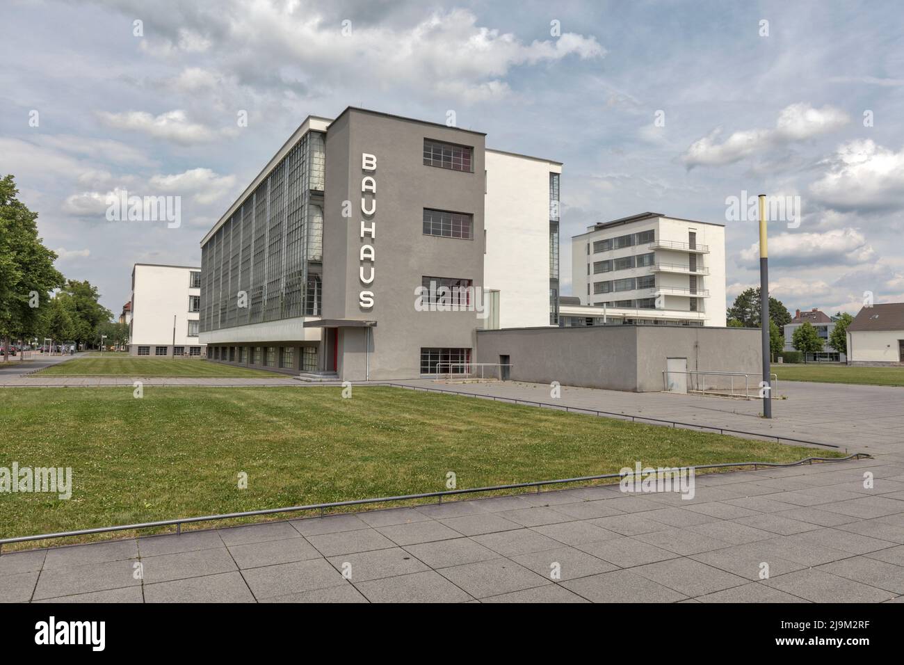 Bâtiments modernistes dans le campus de Bauhaus à Dessau, Saxe-Anhalt, Allemagne Banque D'Images