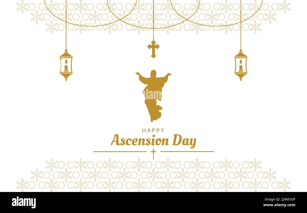 Illustration du modèle de carte de vœux Happy Ascension pour le jour Illustration de Vecteur