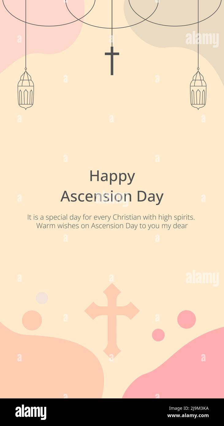 Illustration du scénario de modèle de médias sociaux Happy Ascension Day Illustration de Vecteur