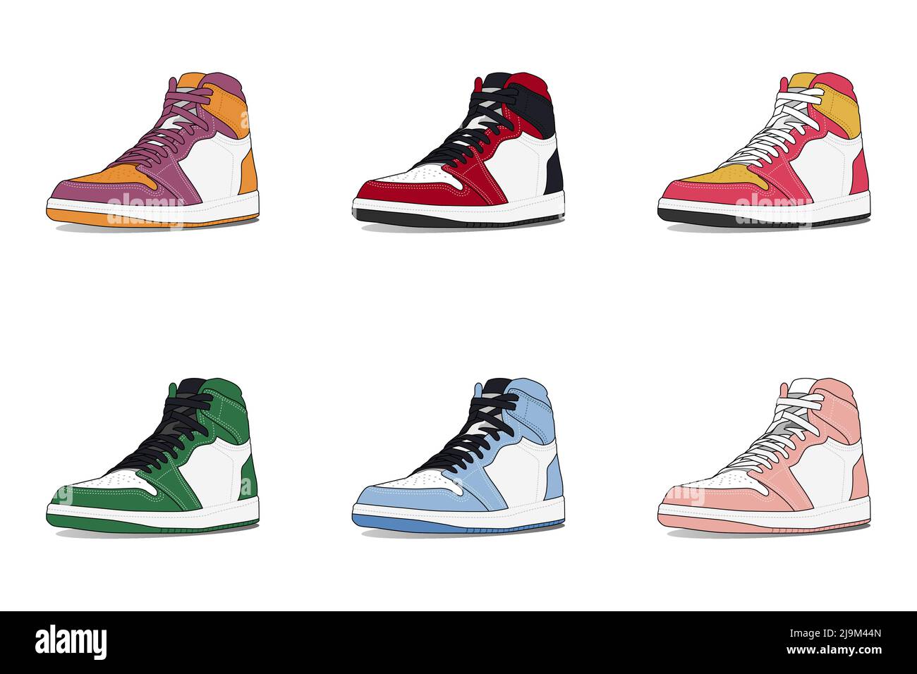 Ensemble de baskets de sport à dessin vectoriel de chaussures Illustration de Vecteur