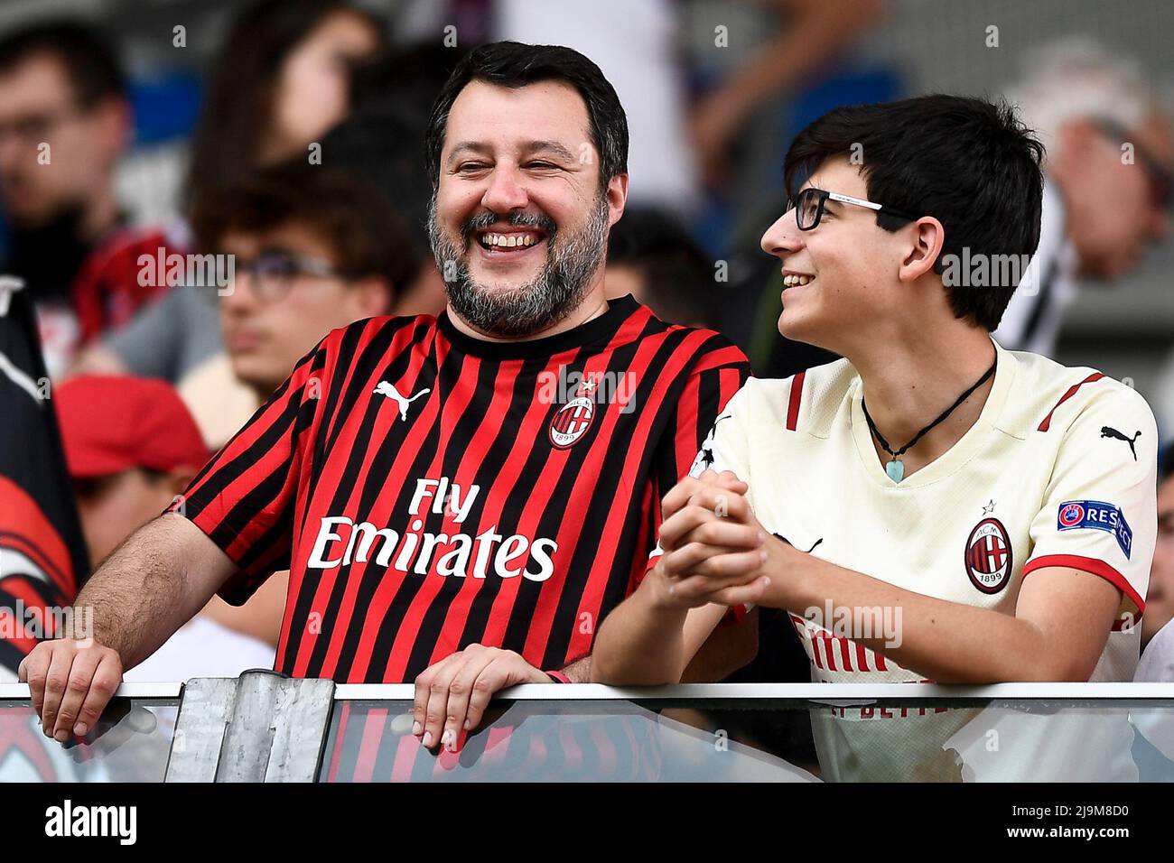 Reggio Emilia, Italie. 22 mai 2022. Matteo Salvini participe au match de football de Serie A entre les États-Unis Sassuolo et l'AC Milan. Credit: Nicolò Campo/Alay Live News Banque D'Images