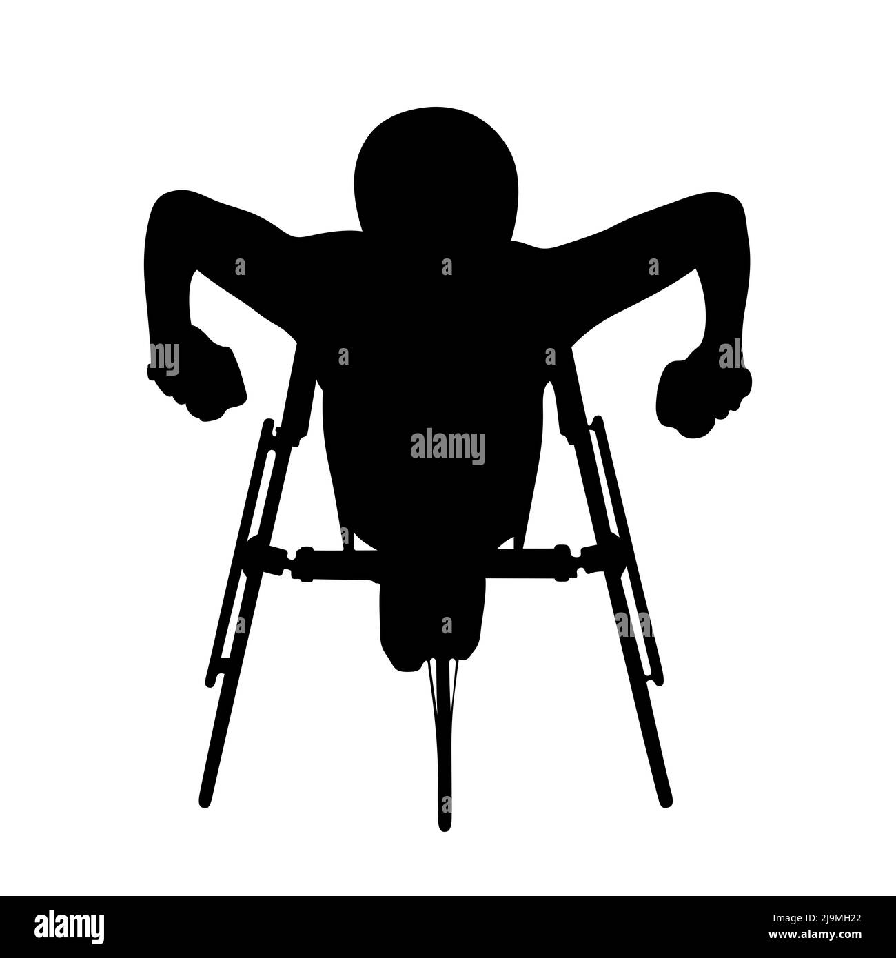 athlète féminine handicapée à la silhouette noire de fauteuil roulant Banque D'Images athlète féminine handicapée à la silhouette noire de fauteuil roulant Banque D'Images