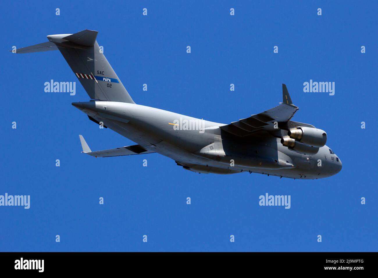 L'OTAN possédait un avion de transport aérien en vol Boeing C-17 Globemaster III de la Force aérienne hongroise. Pays-Bas - 7 septembre 2016 Banque D'Images
