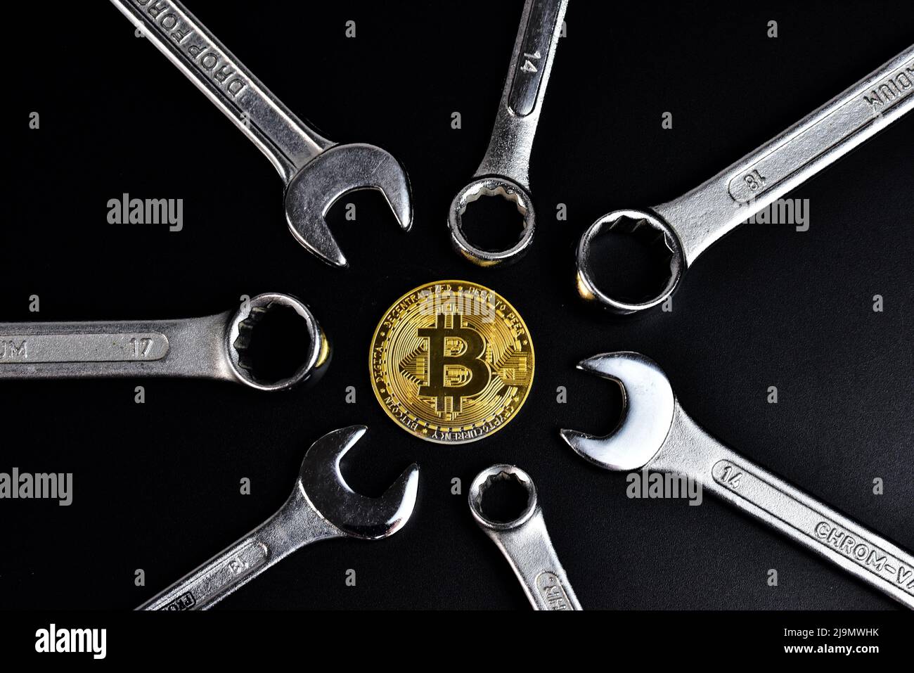 bitcoin avec clé à ergots Banque D'Images