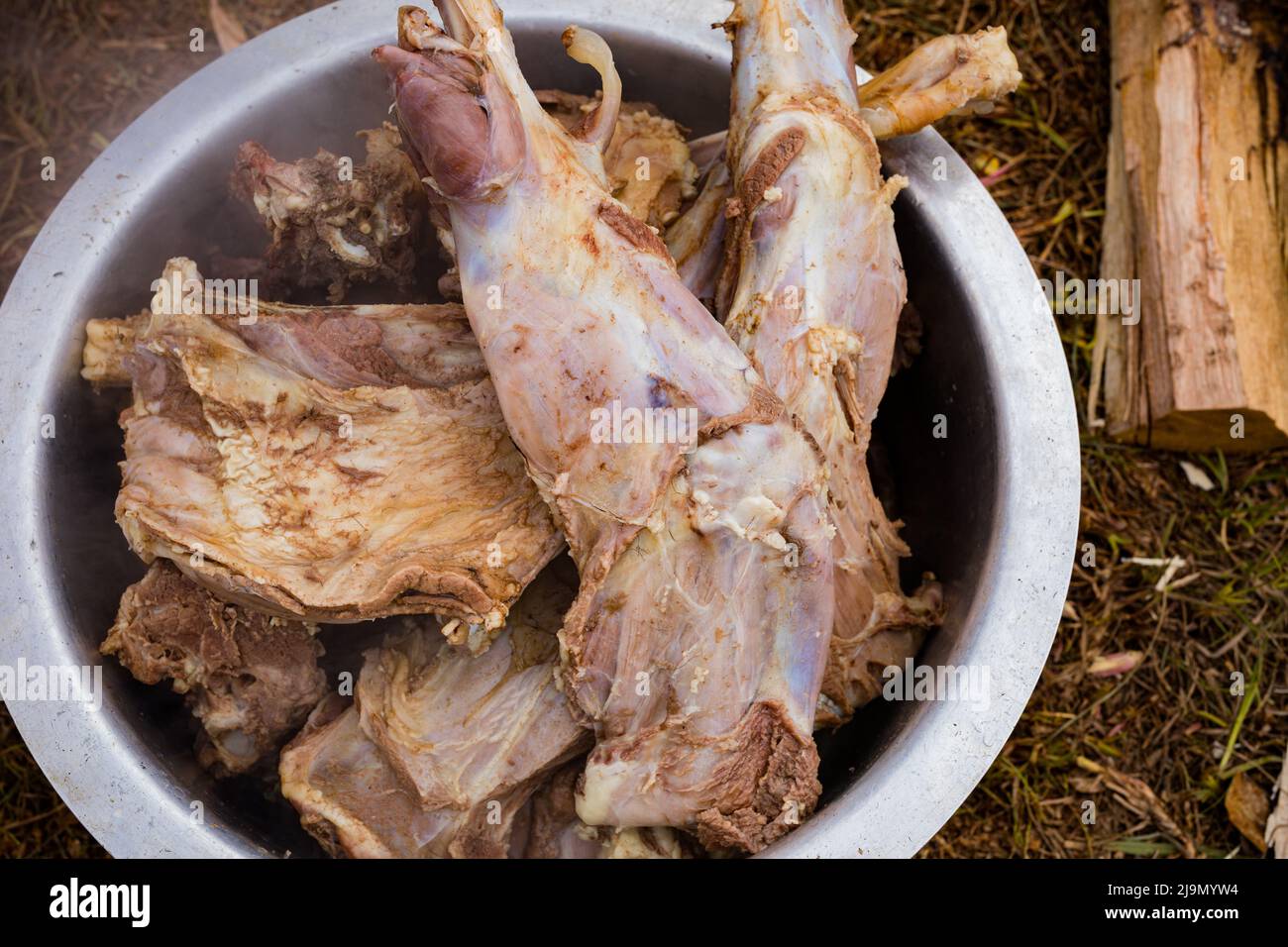 Cuisine kenyane repas délicieux cuisines délicieux boissons sucrées dîner dessert déjeuner dîner Nairobi ville comté Kenya Afrique orientale Mukimo Njahi Nyama Nyoma Banque D'Images