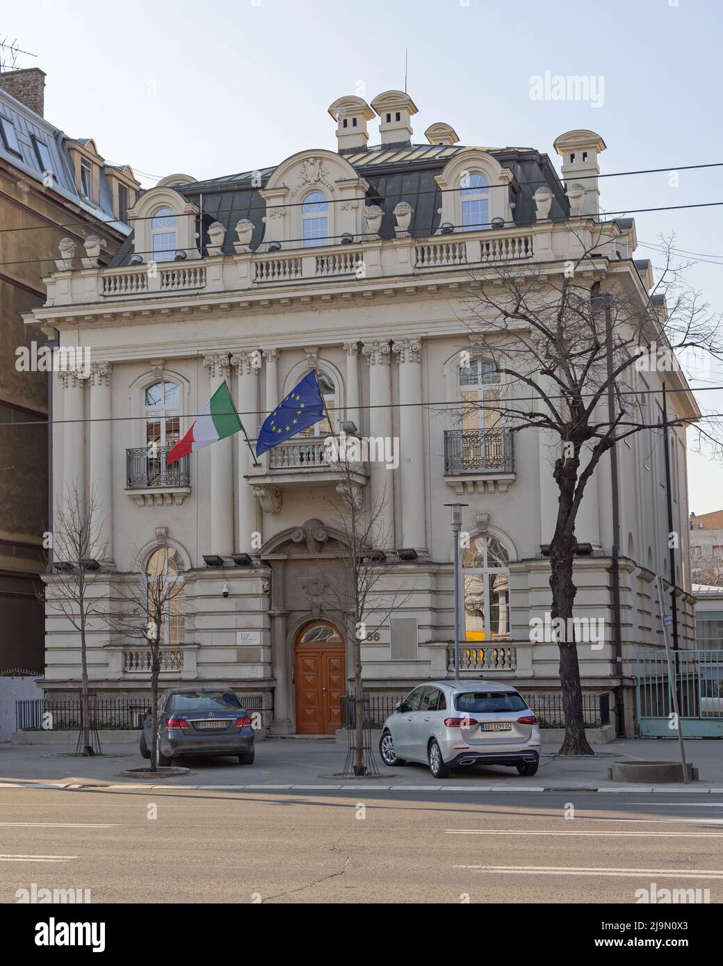 Belgrade, Serbie - 12 mars 2022 : Institut culturel italien de la rue Kneza Milosa dans la capitale. Banque D'Images