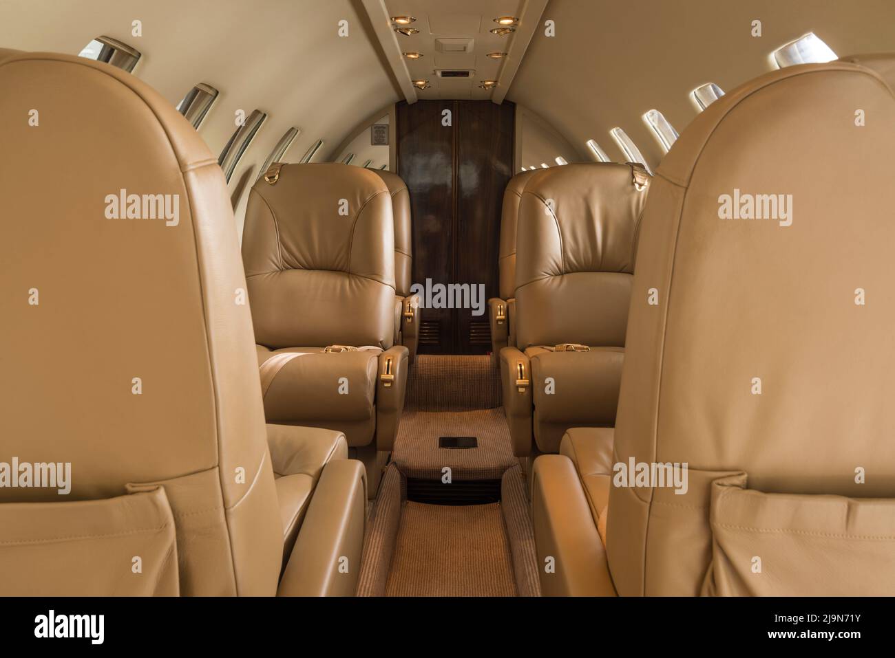 Intérieur d'un jet privé d'affaires - photo de stock Banque D'Images