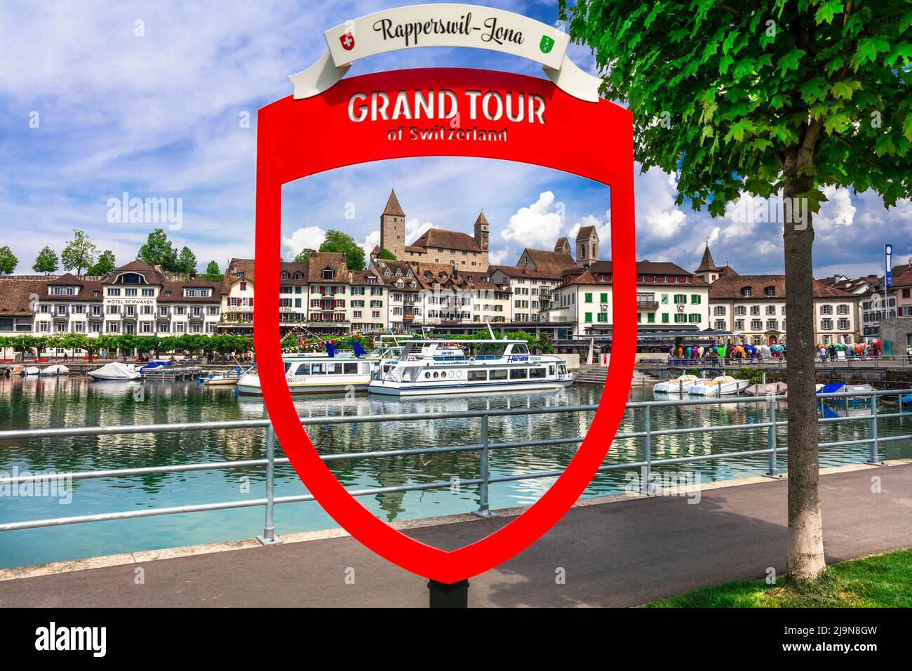 Lac pittoresque de Zurich et ville médiévale Rapperswil-Jona , Suisse 3.06.2022 Banque D'Images