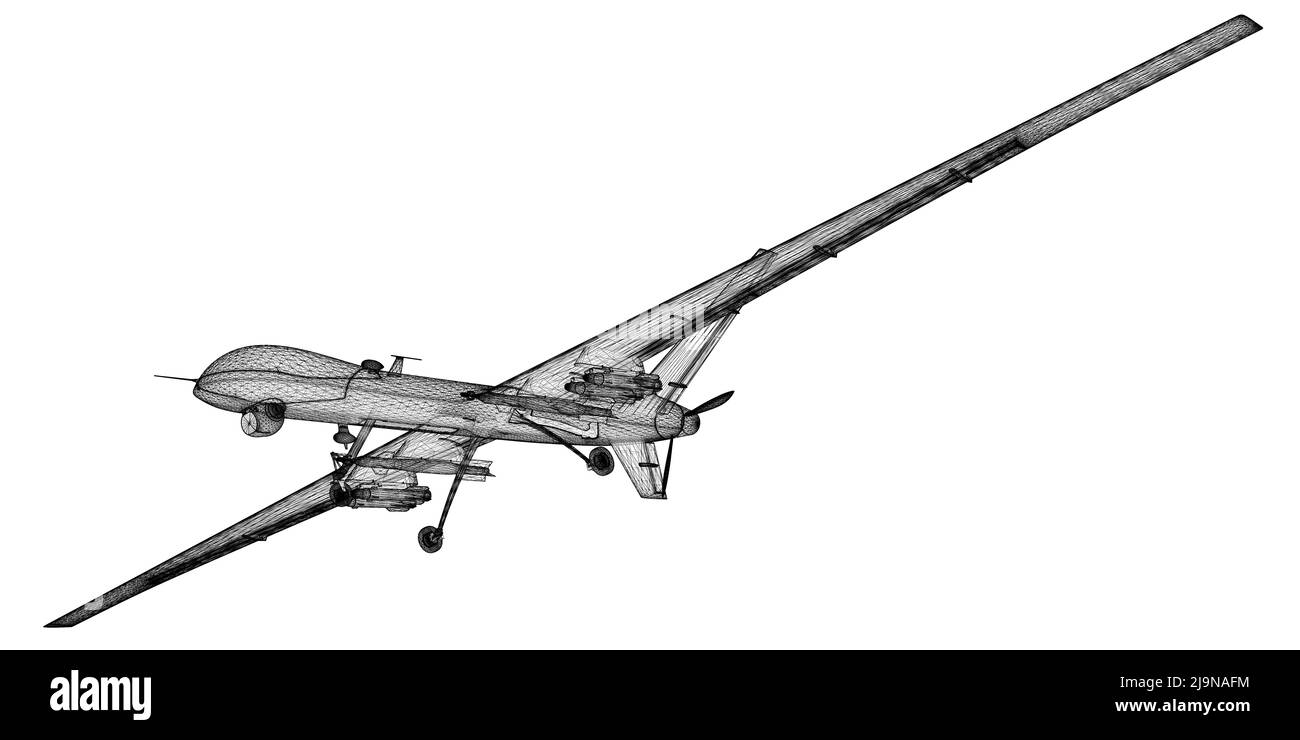 Véhicule aérien sans pilote (UAV) , structure de carrosserie, modèle de fil Banque D'Images