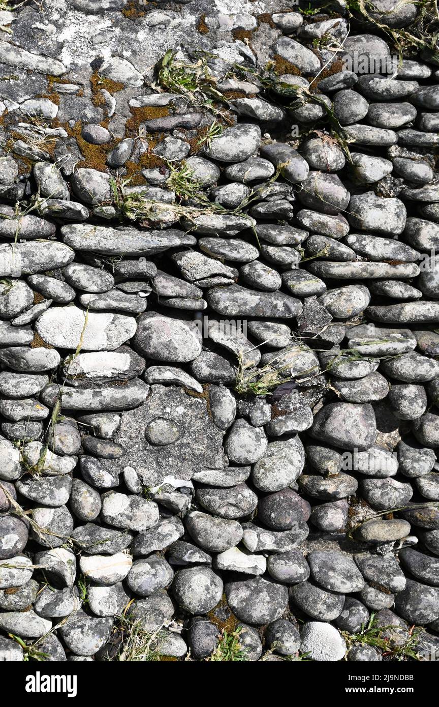 Vieux Mur de pierre texture background Banque D'Images