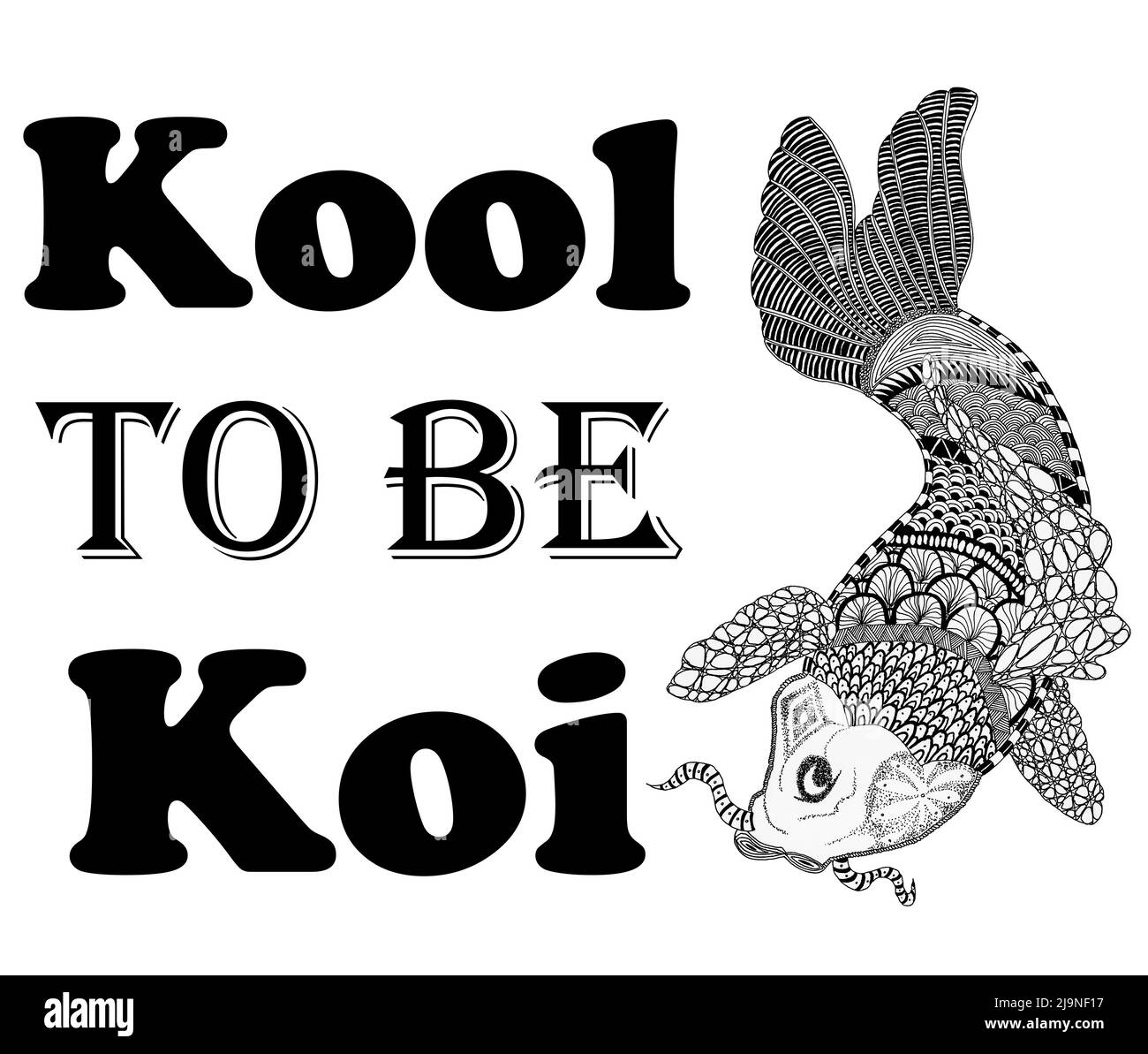 Slogan et une pièce sur les mots / la lettre K / Illustration. Banque D'Images