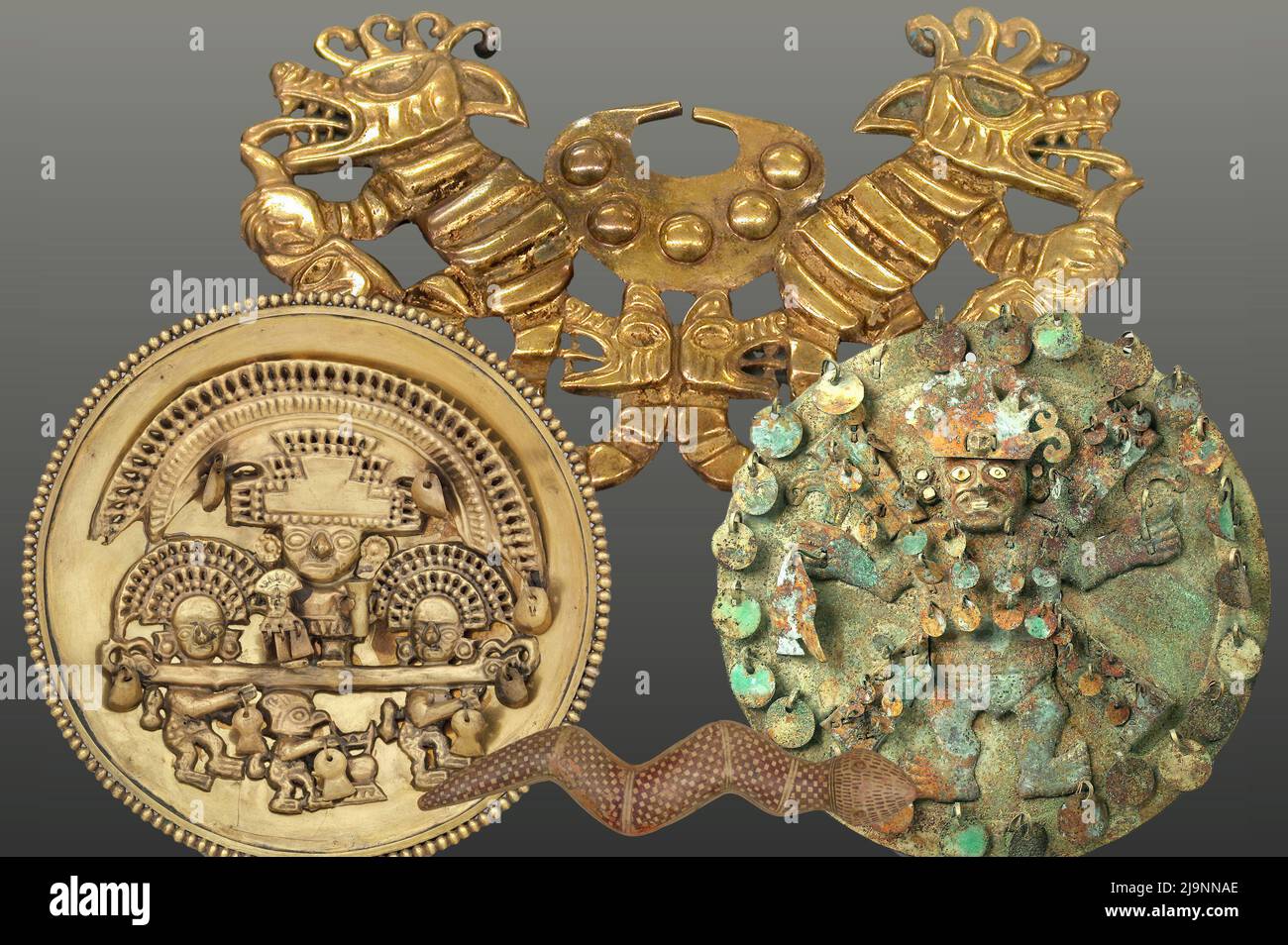 Artisanat inca illustrant le symbolisme de la culture inca. Banque D'Images