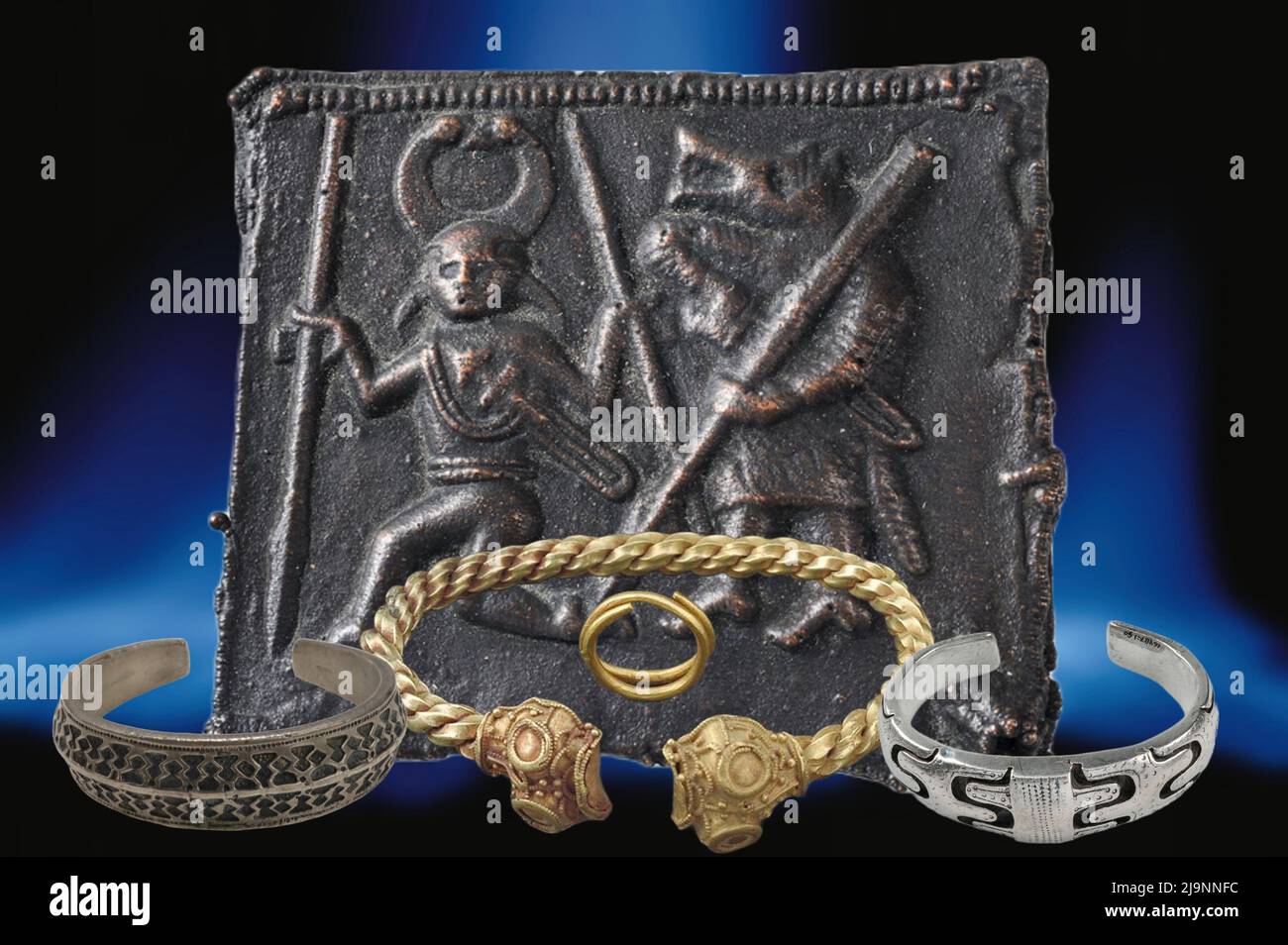 Quelques objets artisanaux de l'ancien peuple viking Banque D'Images