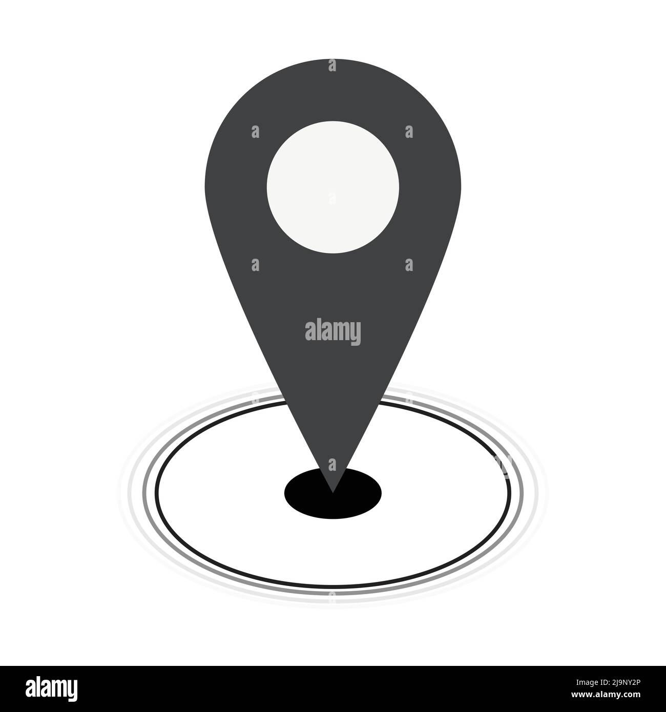 symbole de l'icône d'emplacement de la carte sur fond blanc Illustration de Vecteur