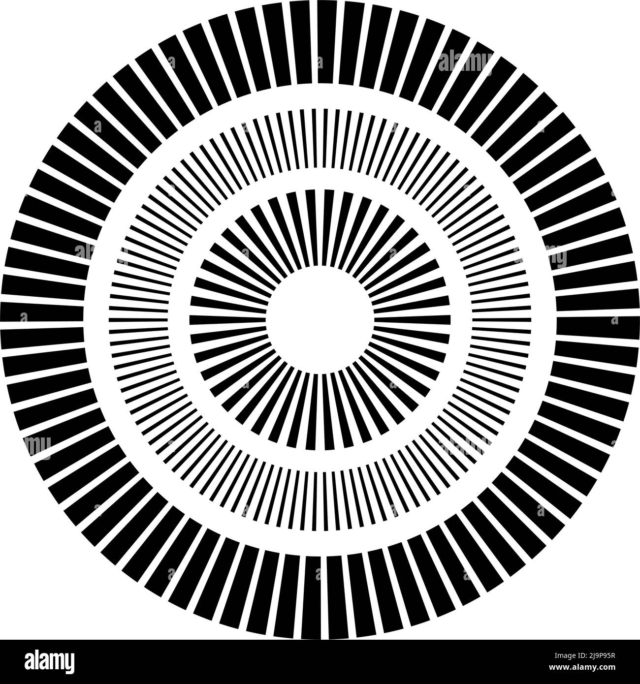 Élément de cercle géométrique avec lignes en pointillés. Radial géométrique, élément rayonnant. Illustration vectorielle, graphiques clip-art Illustration de Vecteur